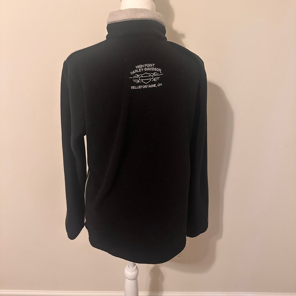 Harley Davidson Black and Cream Half-Zip Pullover Size Large - Picture 4 of 8